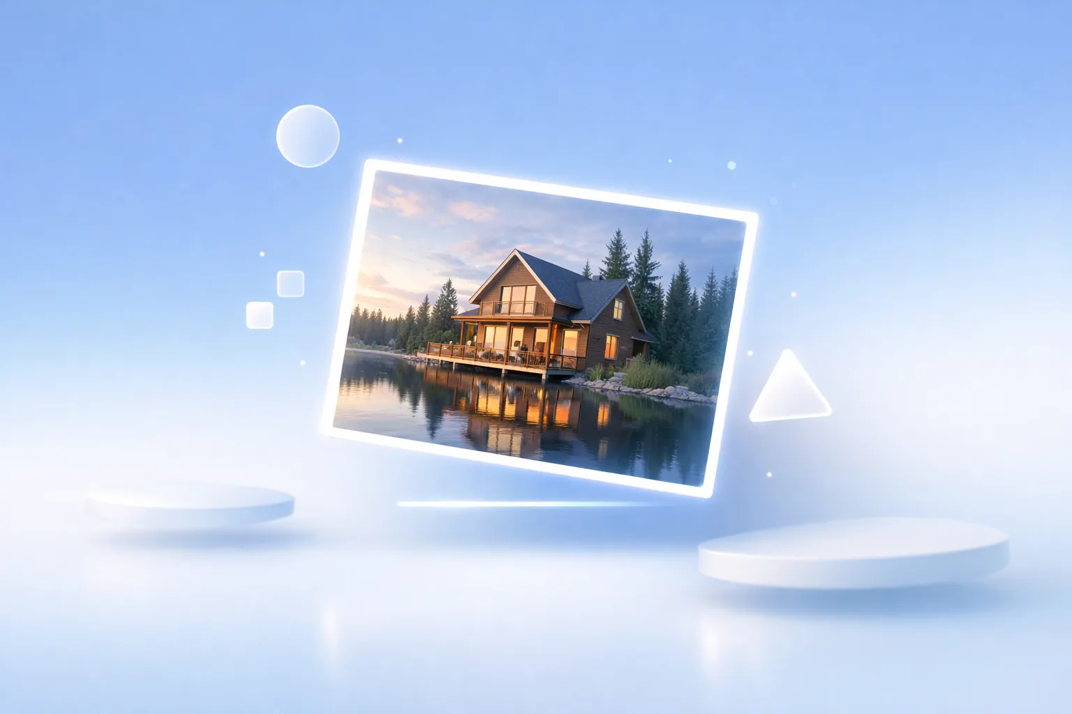 AI exterior design generator interface showing before and after home transformation