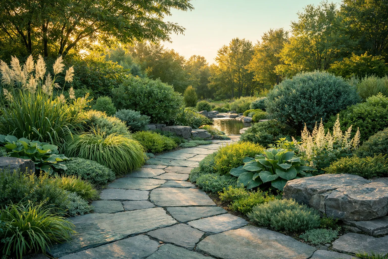 AI landscape design showing climate-appropriate plant selections