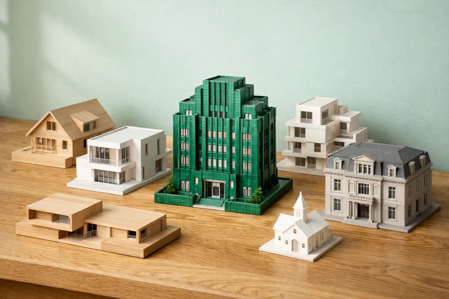 Multiple architectural rendering styles showcase from sketch to render AI online free tool